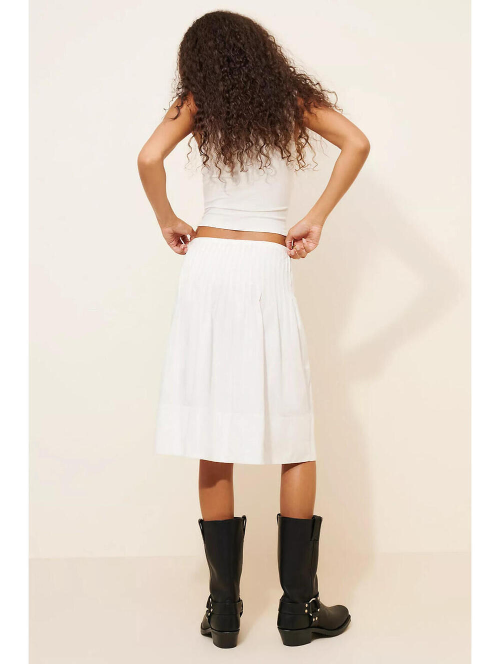 Free People White Knee-Length A-Line Skirt - Picture 2 of 8
